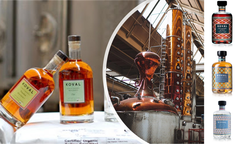 Koval destileria de chcago whisky y ginebra