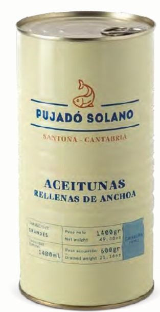 Aceituna rellena de anchoa  lata 1400gr