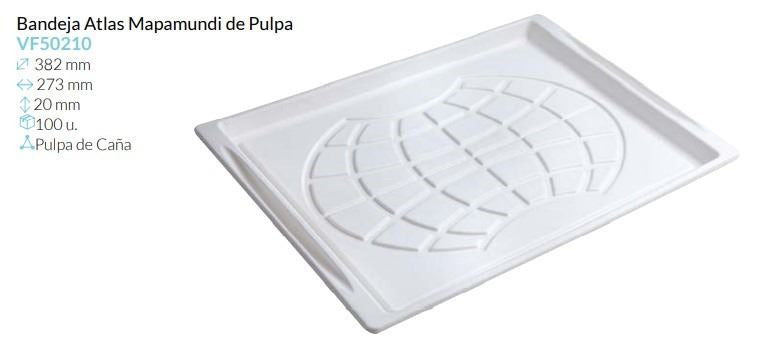 Bandeja Atlas Mapamundi De Pulpa 273X381X20 Mm Caja 100 un.