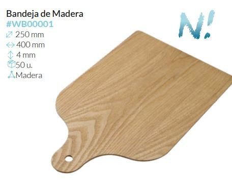 Bandeja De Madera 400X250X4 Mm Caja 50 un.