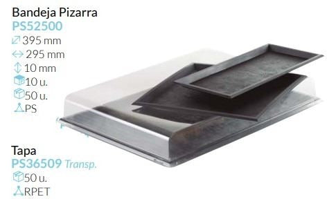 Bandeja Pizarra Negra 395X295X10 Mm (Tapa Aprte) 50 unid