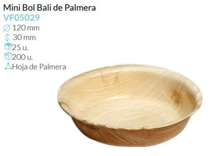 Bol Hojas De Palmera Bali Ø 120 - Alto 30 Mm Pack 25 Un.