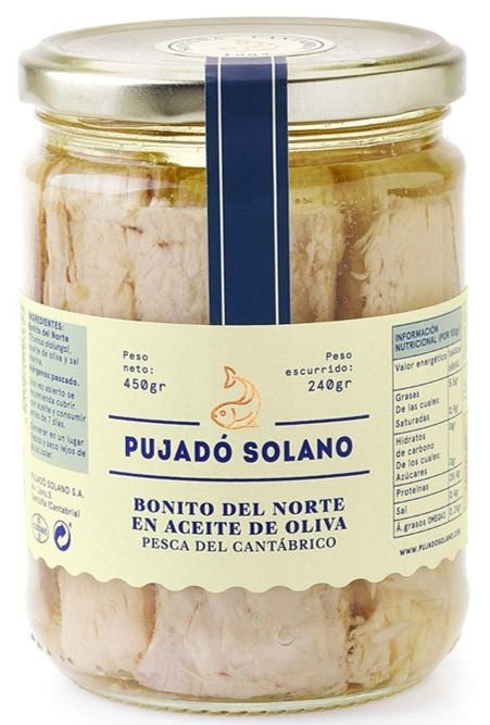 Bonito del norte en aceite de oliva  Tarro cristal 450gr