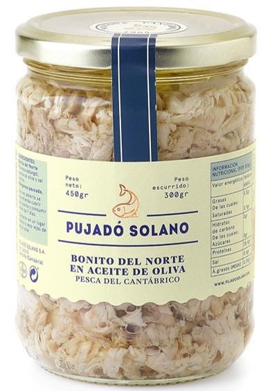 Bonito del norte en aceite de oliva  Tarro cristal trozos 450gr