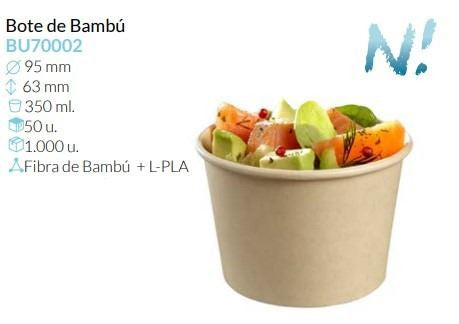 Bote De Bambu Ø 96 Alto 63 Mm 350 Ml Pack 50 Unidades