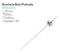 Brocheta Bola Plateada Alto 90 Mm Pack 200 Unidades