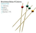 Brocheta Bolas 4 Colores 120 Mm Pack 200 Unidades