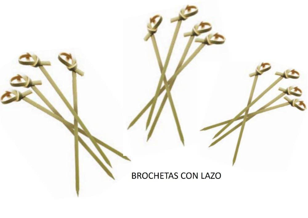 Brocheta de Bambú con Lazo varios tamaños 200 unidades