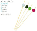 Brocheta De Bambu Flores 120 Mm  Pack 200 Unidades
