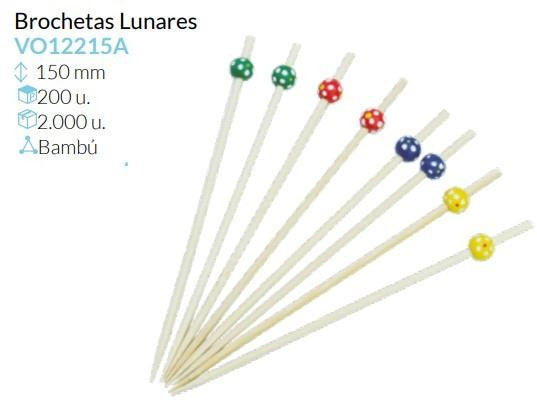 Brocheta Lunares 150 Mm Pack 200 Unidades