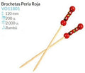 Brocheta Perla Roja 120 Mm Pack 200 Unidades