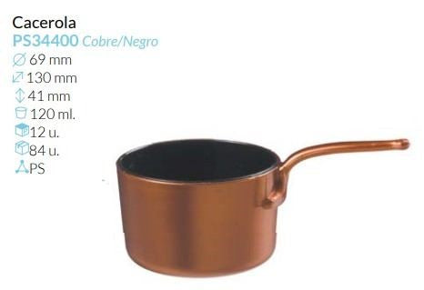 Cacerola Cobre/Negro Ø 69+61 Alto 41 Mm. 120 Ml. Pack 12 Unid