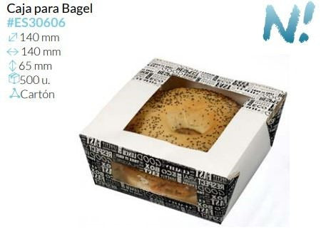 Caja Cartón Para Bagel 140X140X65 Mm Caja 500 Unidades