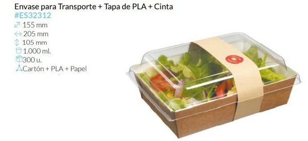 Caja Para Transporte+Tapa+ Cinta 205X155X105 Mm 1000 Ml Caja 300 Unidades