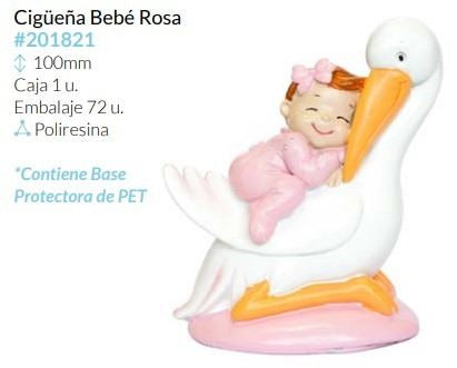 Cigüeña Bebe Dormido Rosa 94 Mm