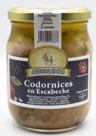 Codornices En Escabeche  bote Cristal  580gr