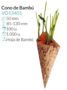 Cono Bambu Ø 50 Alto 130/85 Mm Pack 100 Un.