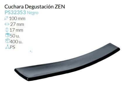 Cuchara Degustación Zen Negra 100X27X17 Mm Pack 50 Unid