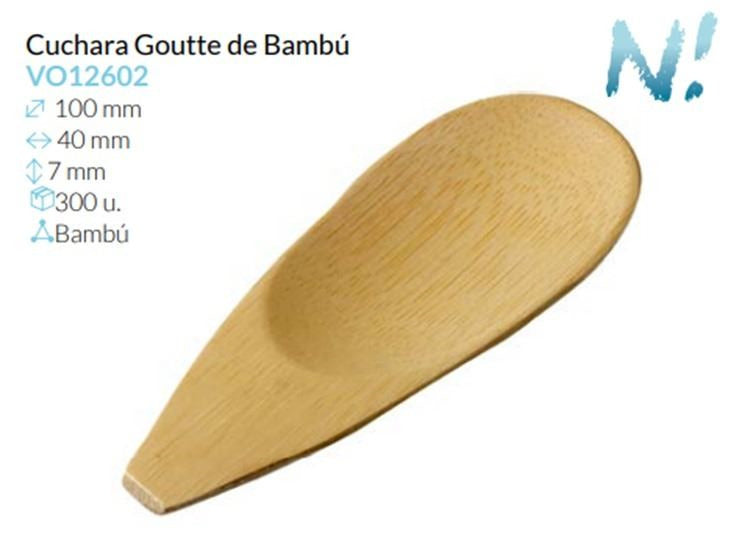 Cuchara Goutte De Bambu 100X40X7 Mm Caja 300 un.
