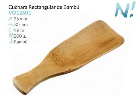 Cuchara Rectangular De Bambu 95X30X4 Mm  Caja 300 un.