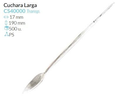Cuchara Transparente 190X17 Mm Caja 500 Unid