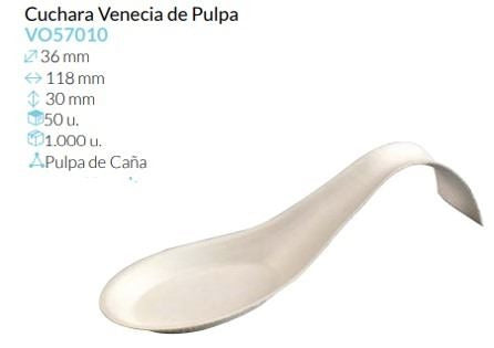 Cuchara Venecia Blanca 120X36X30 Mm Pack 50 Un.