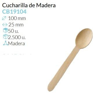 Cucharilla De Madera 110X25 Mm Pack 50 Unidades