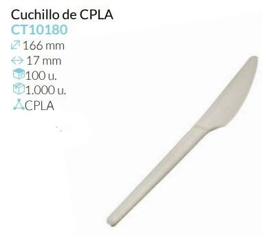 Cuchillo Blanco Cpla 165 Mm Pack 100 Unidades