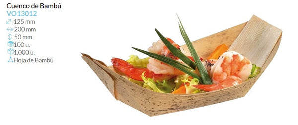 Cuenco Bambu 200X125X50 Mm Pack 100 Un.