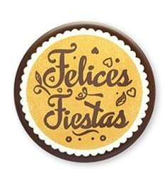 DECO CHOCOLATE  FELICES FIESTAS Ø 50 mm -2