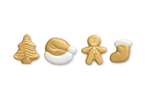 DECO CHOCOLATE  KIT FIGURITAS NAVIDAD, DORADAS 25 x 30 mm (aprox) -2