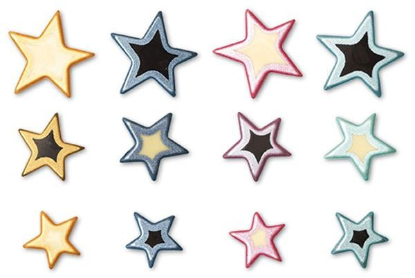 Deco Chocolate  Surtido, Estrellas De Colores 44, 34, 29 Mm(2X