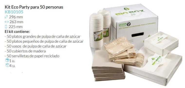Eco Party Biobox 50 Personas Pack 1 Unidades