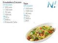 Ensaladera con tapa PET Cocoon Pulpa De Caña 205X142X72 Mm 500 Ml Pack 50 Unidades
