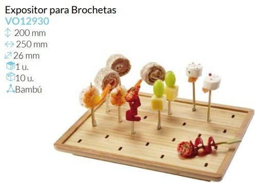 Expositor De Bambu Para Brochetas 250X200X26 Mm Pack 1 Unidades