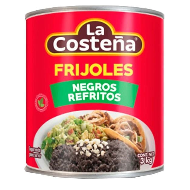 Frijoles Negros Refritos - La Costeña Lata 3,1kg