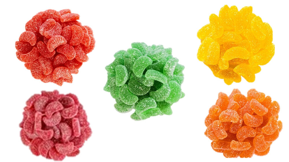 Gajos de gominola de frutas  varios sabores