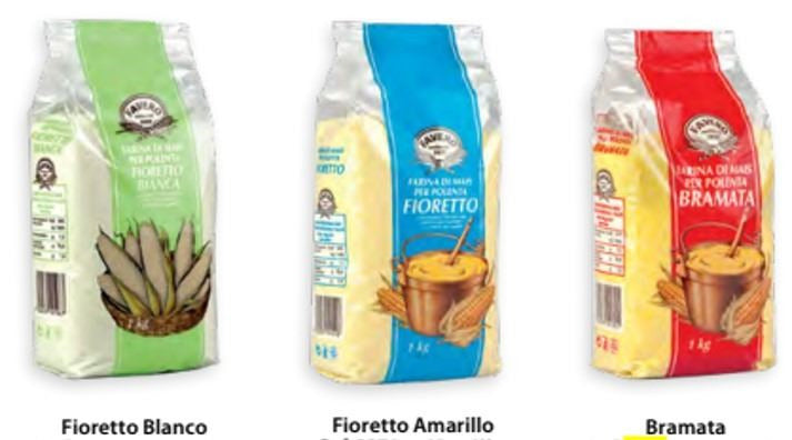 Harina de Maíz para polenta Fioretto (Bramata-amarilla-blanca)