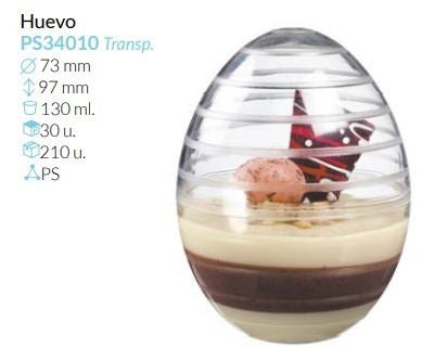 Huevo Grande Ø 73 Alto 97 Mm 130 Ml Pack 30 Unid