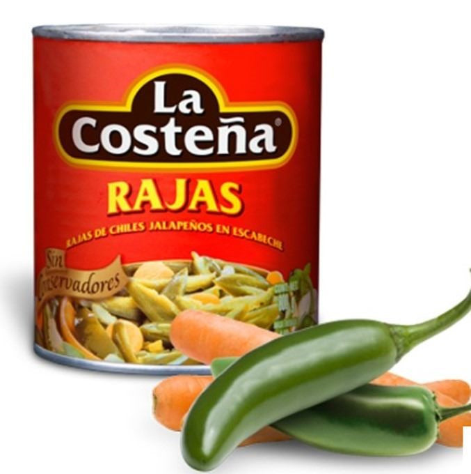 Jalapeños Rajas Verdes - La Costeña Lata 220g