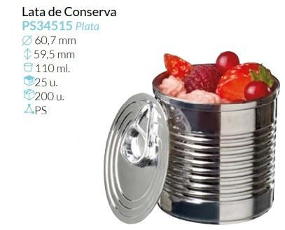 Lata De Conserva Plata Ø 60,7 59,5 Mm 110 Ml. Pack 25 Unid