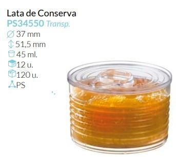 Lata De Conserva Tte. Ø 37 51,5 Mm 45 Ml Pack 12 Unid