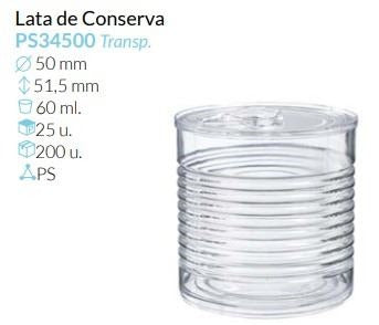 Lata De Conserva Tte. Ø 50 51,5 Mm 60 Ml Pack 25 Unid