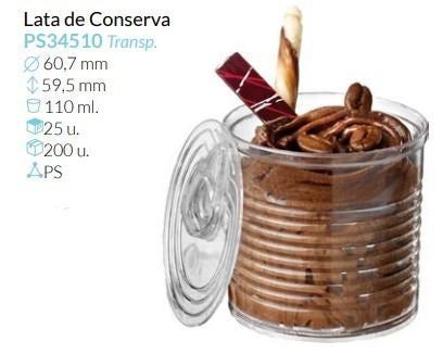 Lata De Conserva Tte. Ø 60,7 59,5 Mm 110 Ml. Pack 25 Unid