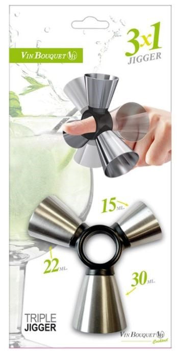 Medidor Triple Acero Inoxidable