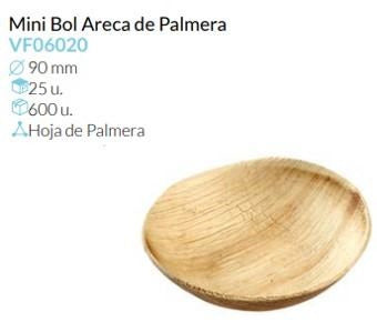 Mini Bol Areca De Palmera Ø 90 Mm Pack 25 Un.