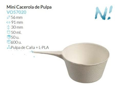 Mini Cacerola De Pulpa 56X91X30 Mm 49 Ml Pack 50 Un.
