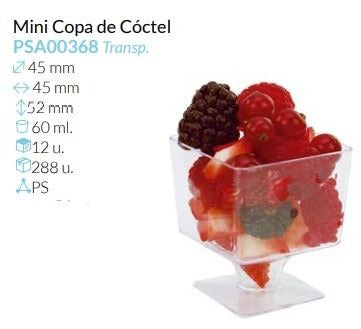 Mini Copa Cócteltransp. 45X45 Alto 52 Mm 60Ml Pack 12 Unid