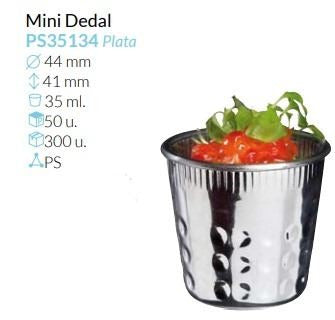 Mini Dedal Plata Ø 44 Alto 41 Mm 35 Ml Pack 50 Unid