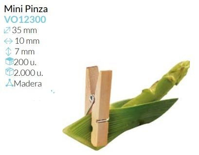 Mini Pinza Madera 35X10X7 Mm Pack 200 Unidades